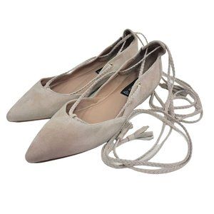 Steven by Steve Madden Gennna Beige Lace Up Flats